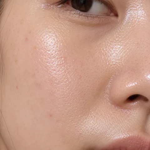Close-up of oily skin